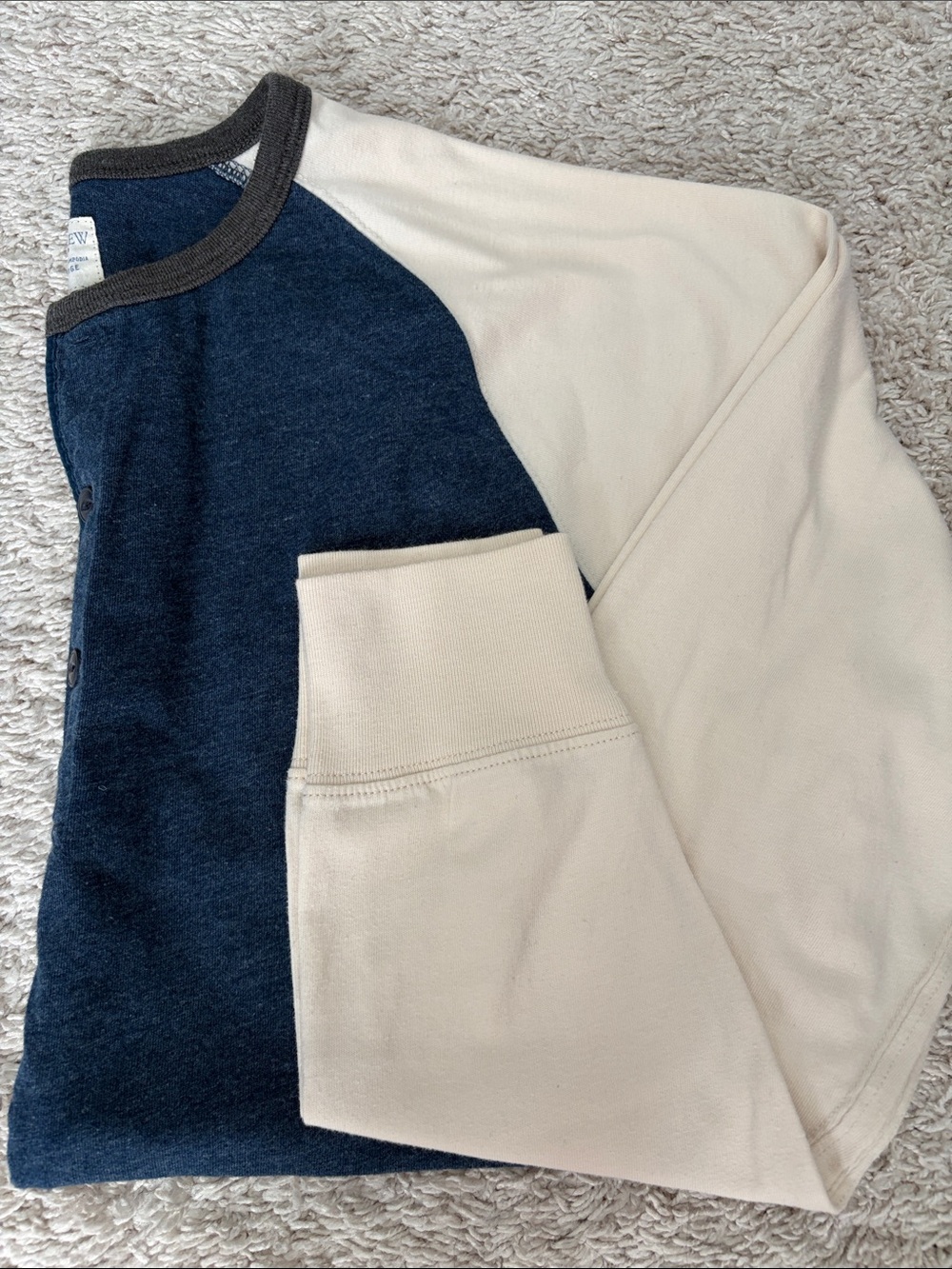 J. Crew Men's Two-Tone Crewneck Sweater - Navy & Cream
